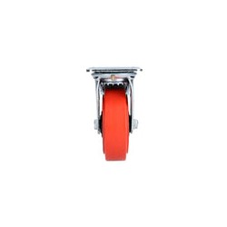 Rodaja de poliuretano rojo giratoria con freno 6" Surtek