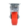 Rodaja de poliuretano rojo giratoria con freno 6" Surtek