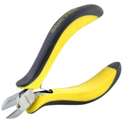 Mini pinza para electrónica con mango bimaterial de 4-5/16" corte diagonal Surtek