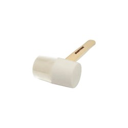 Mazo con cabeza de hule blanco con mango de madera de 14", 16 oz Surtek