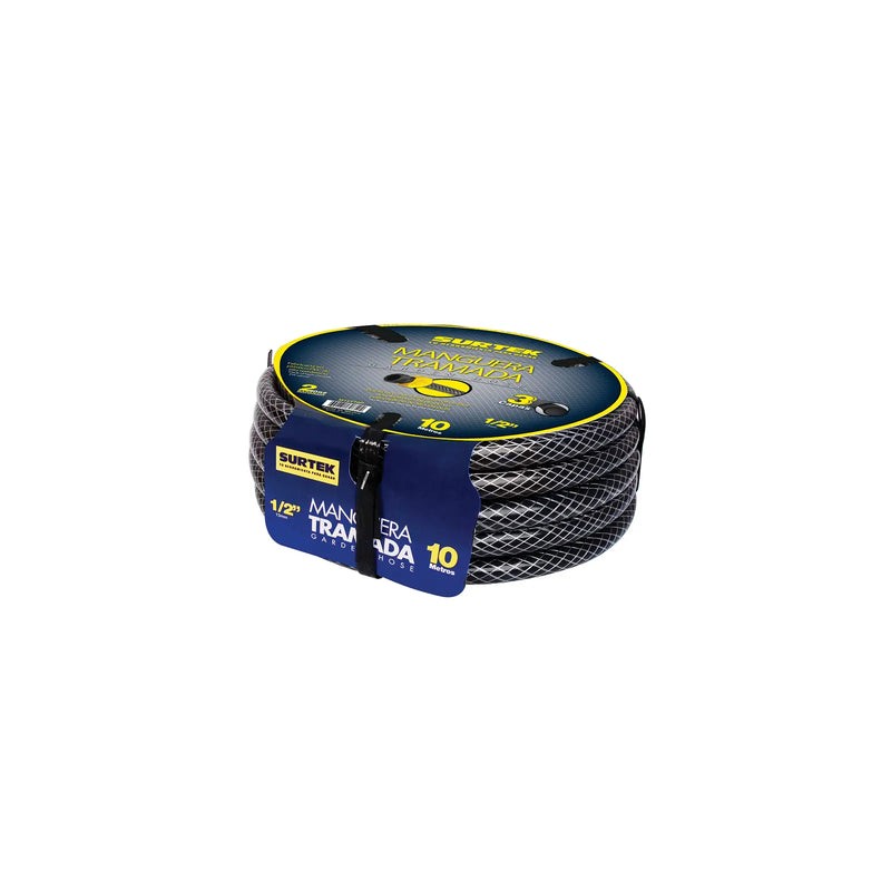 Manguera para jardín tramada gris con conector plásticos 1/2", 10 m Surtek