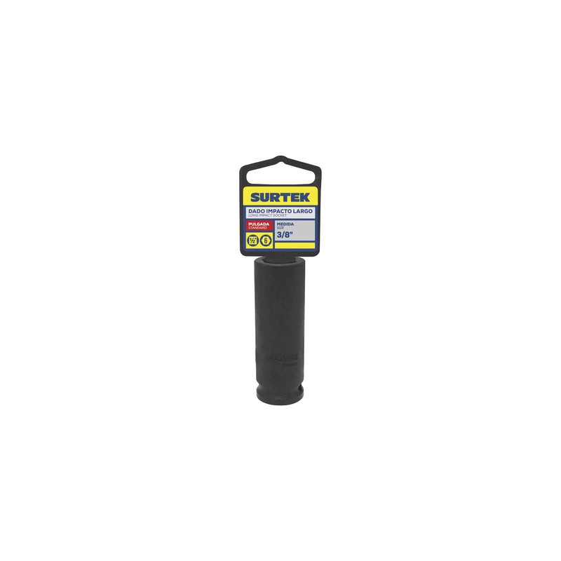 Dado de impacto largo cuadro de 1/2", 6 puntas, métrico, 19 mm Surtek