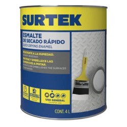 Esmalte de secado rápido 4 Lt color negro Surtek