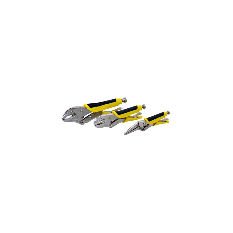 Juego de pinzas de presión con mango bimaterial, 3 piezas Surtek