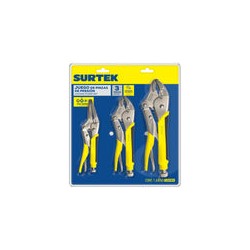 Juego de pinzas de presión con mango bimaterial, 3 piezas Surtek