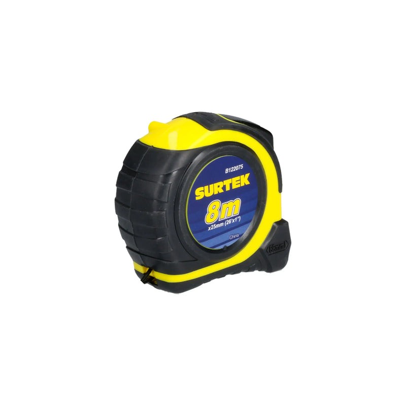 Flexómetro con carcasa rubber grip 8 m x 1" Surtek