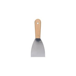 Espátula rígida de acero de alto carbón con mango de madera 3" Surtek