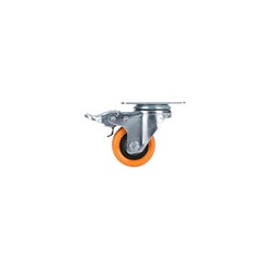 Rodaja de PVC naranja giratoria con freno 2" Surtek