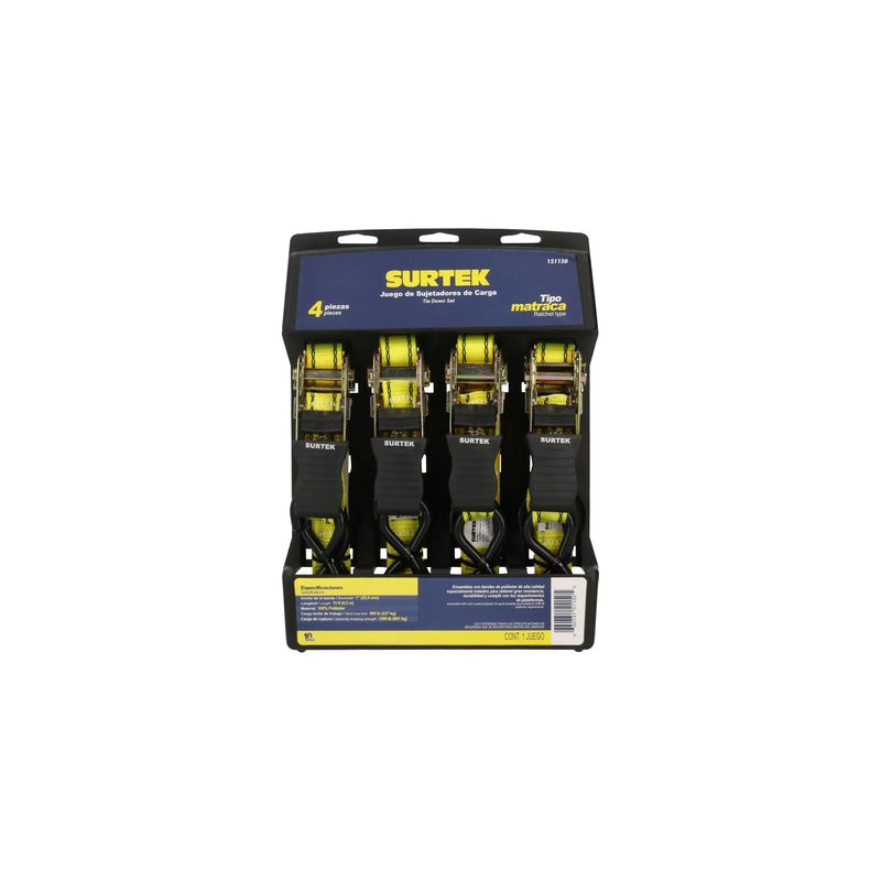 Juego de sujetadores tipo matraca, 4 piezas Surtek