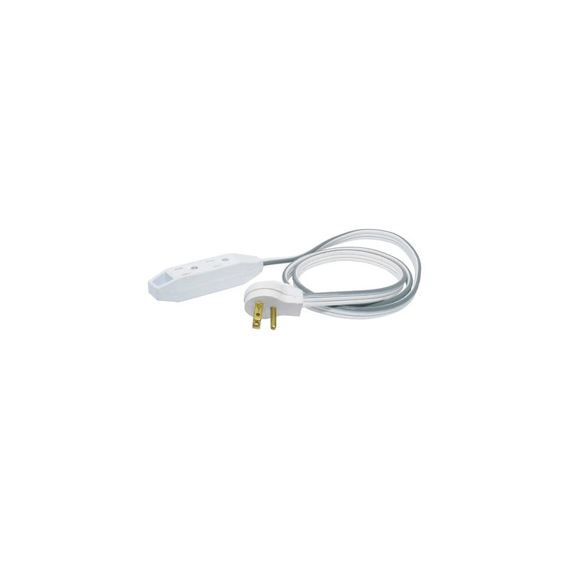 Extensión eléctrica plana aterrizada color amarillo, 1 m Surtek