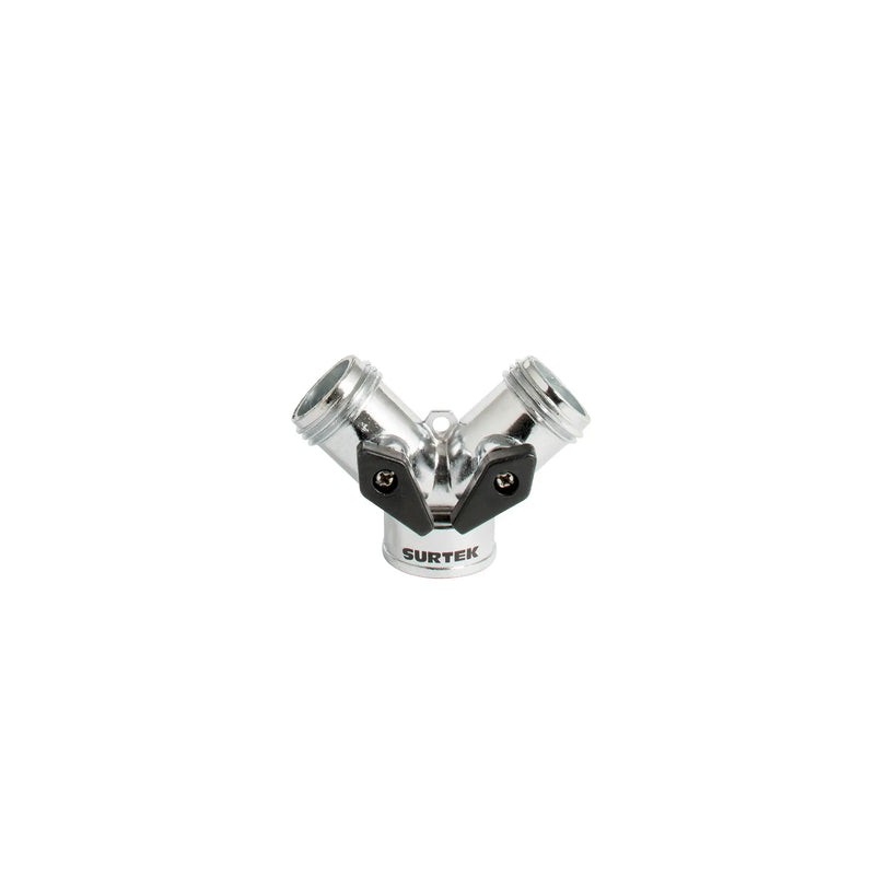 Adaptador para manguera de riego en "Y" cromado 11 x7 cm Surtek