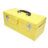 Caja portaherramientas metálica color amarillo con charola 16" x 7" x 6" Surtek