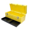 Caja portaherramientas metálica color amarillo con charola 16" x 7" x 6" Surtek