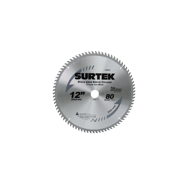 Disco para sierra circular para corte madera 60 dientes, 7-1/4" Surtek