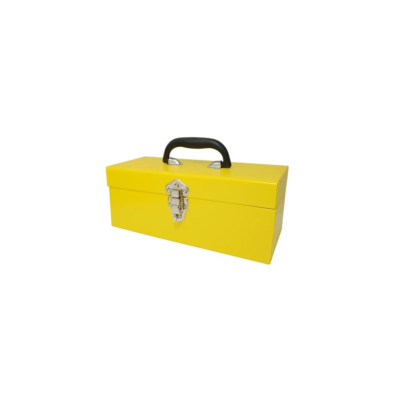 Caja portaherramientas metálica color amarillo 14" x 6" x 6" Surtek