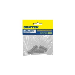 Cople para cable coaxial RG6 tipo barril, 4 piezas Surtek