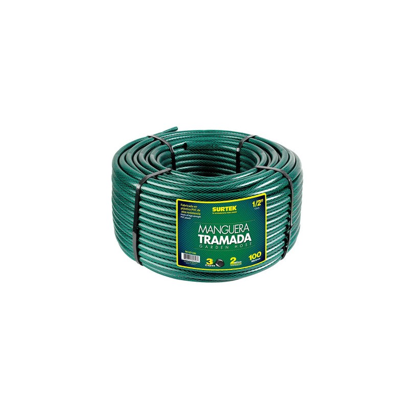 Manguera para jardín tramada en rollo verde 1", 50 m Surtek