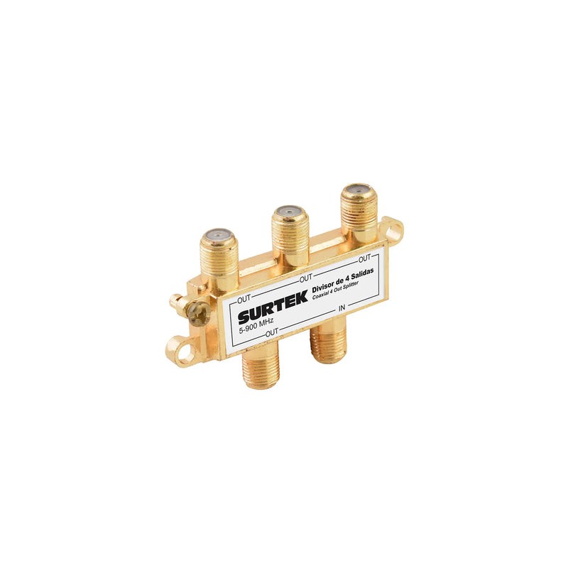 Divisor coaxial , 1 entrada 4 salidas Surtek
