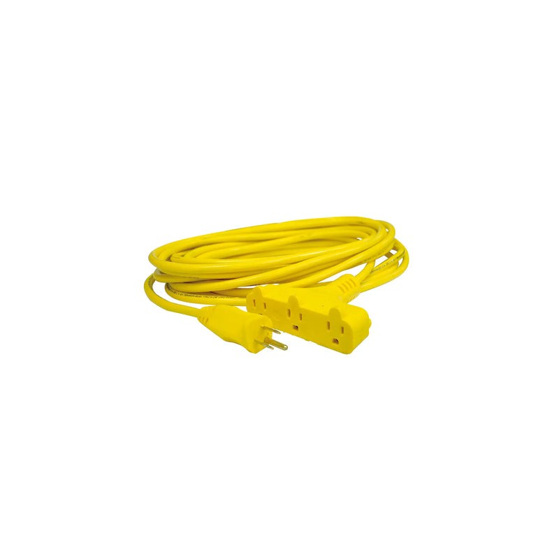 Extensión eléctrica tipo abanico uso rudo aterrizada color amarillo, 8 m Surtek