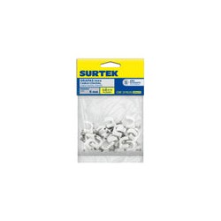Grapa para cable coaxial 5 mm, color blanco, 20 piezas Surtek