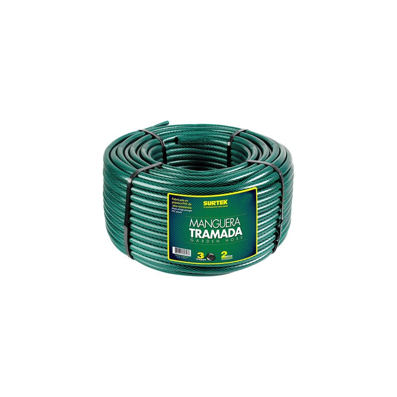 Manguera para jardín tramada en rollo verde 3/4", 100 m Surtek