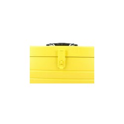 Caja portaherramientas metálica color amarillo con charola 19" x 7" x 6" Surtek