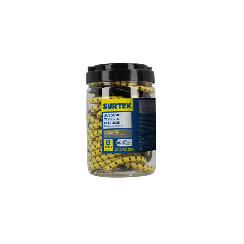 Juego de tensores elásticos, 12 piezas Surtek