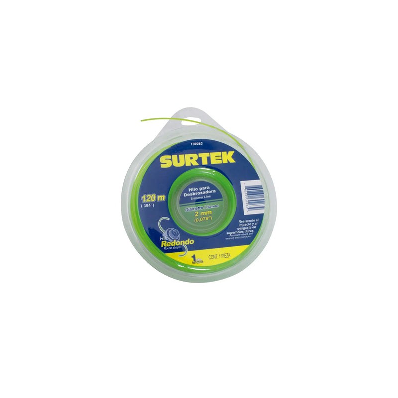 Nailon para desbrozadora doble blíster, 2 mm x 120 m Surtek