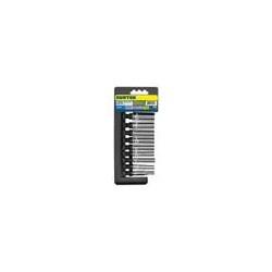 Juego de dados largos métricos cuadro de 1/4", 6 puntas, 9 piezas Surtek