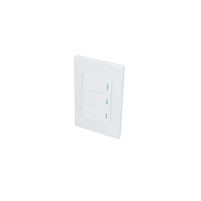 Placa 3 Interruptor 1/3, línea Premium, color blanco Surtek