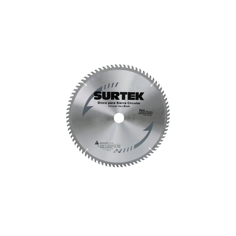 Disco para sierra circular para corte madera 80 dientes, 10" Surtek