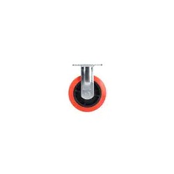 Rodaja de poliuretano rojo fija 6" Surtek