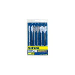 Juego  de 6 brocas para madera tipo manita plana zanco hexagonal Surtek