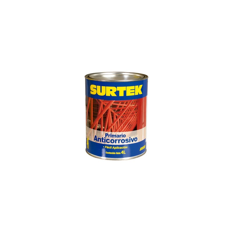 Esmalte anticorrosivo para metal 4 Lt color rojo óxido Surtek